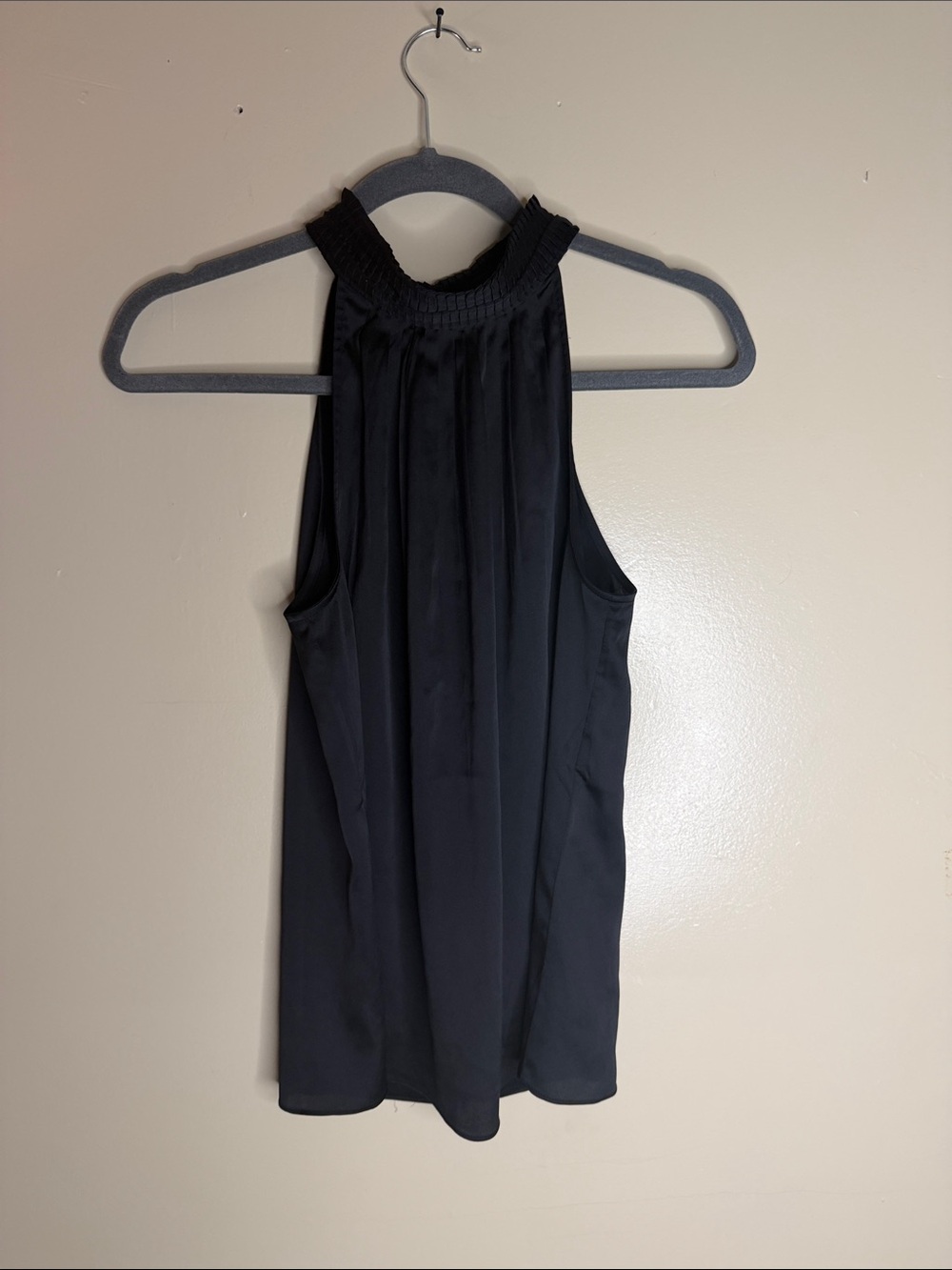 White House Black Market Black Smocked Halter Camisole